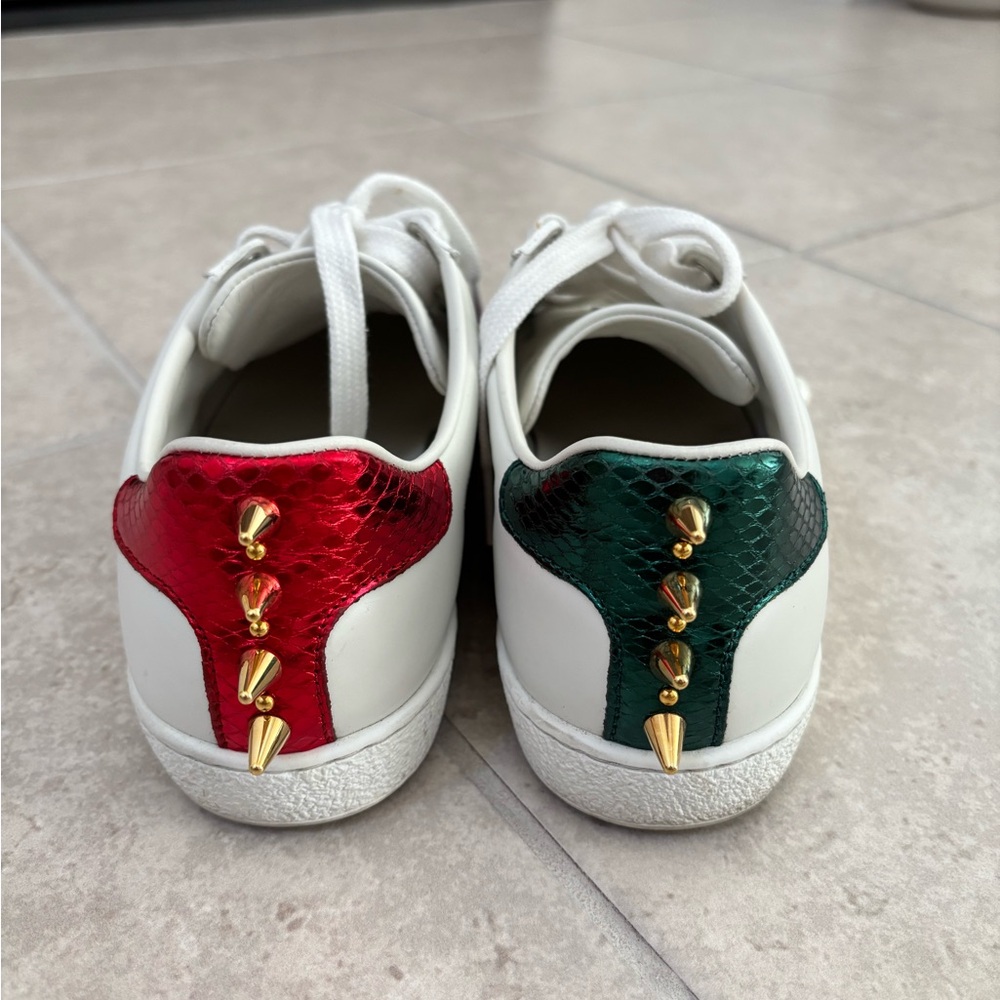 Gucci Wmns Ace Studded ‘White’ Sneakers - Picture 6 of 7